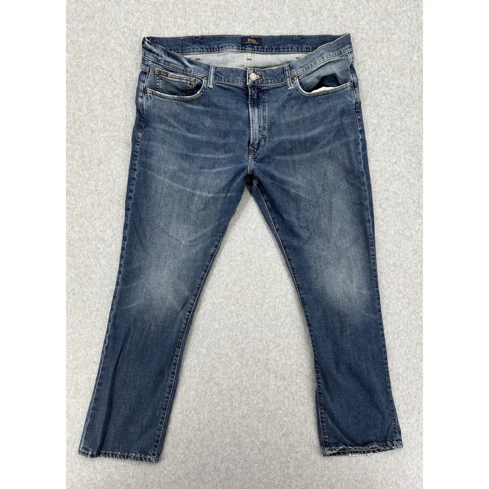 Polo Ralph Lauren Varick Slim Straight Jeans Mens 38x29 Blue Stretch Denim